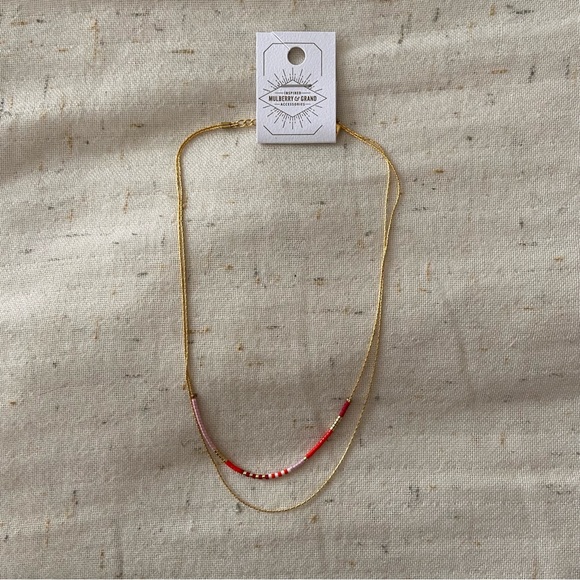 NWT Gold layered beaded necklace - Picture 2 of 4